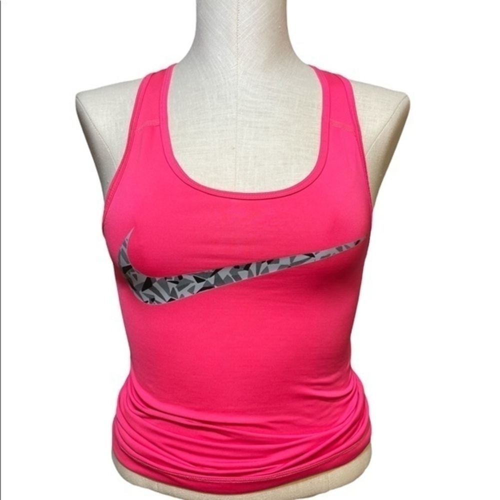Nike Tank top women’s dri fit pink Camo swoop graphic Racerback Sz XS